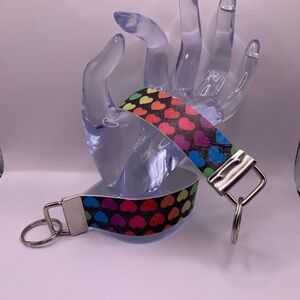 Colorful Heart Pride Keychain Wristlet